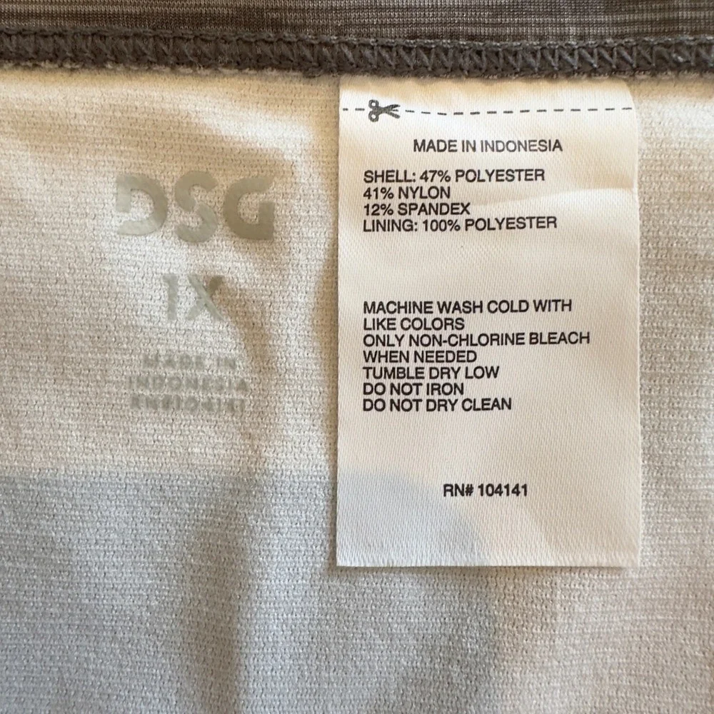 DSG Tomie Heather Grey High Waist Bikini Swim Bottoms Womens 1X UPF 50+ NEW